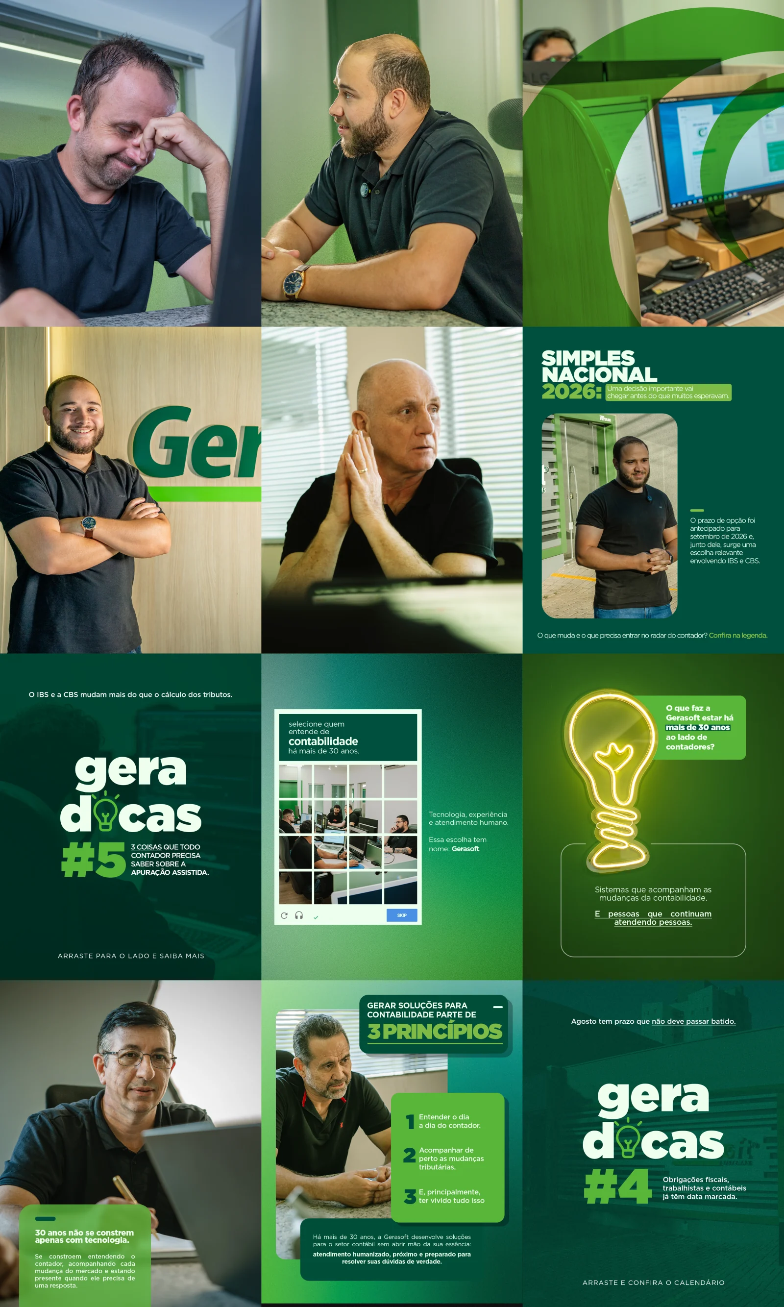 Grid de comunicação da marca Gerasoft, desenvolvido pela Artēria